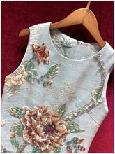 Carica l&#39;immagine nel visualizzatore di Gallery, Rose Flower Jacquard A Line Dress