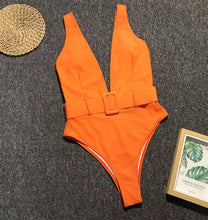 Carica l&#39;immagine nel visualizzatore di Gallery, V-neck One Piece Swimsuit