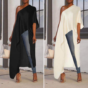 Asymmetrical One Shoulder Long Tunic