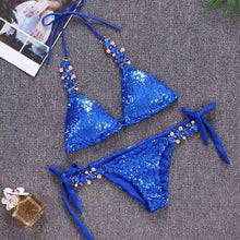 Carregar imagem no visualizador da galeria, Bling Sequin V-Neck Swimsuits