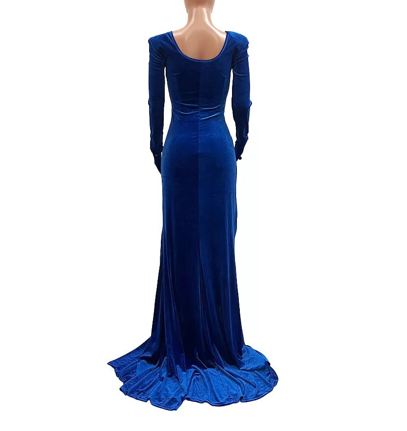 Velvet Slash Neck Gown