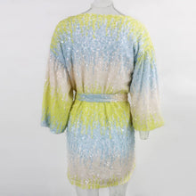 Cargar imagen en el visor de la galería, Lantern Sleeve Wrap Sequin Dress
