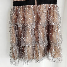 Load image into Gallery viewer, Leaf Sequin Layerd Mesh Dress