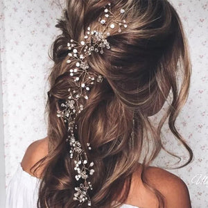 Bridal Crystal Pearl Hair Belt