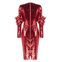 Cargar imagen en el visor de la galería, Red Sequin Evening Dress