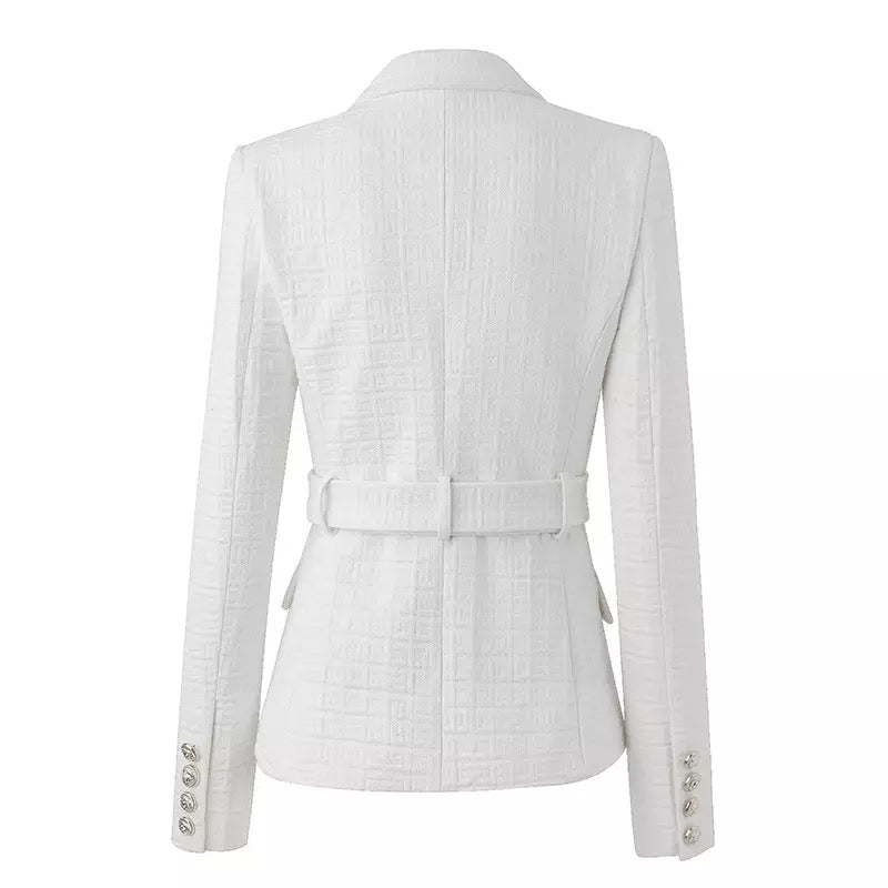 Texture Blazer with Belt