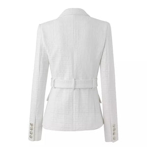Texture Blazer with Belt