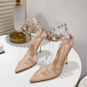 Crystal Chain Metal Sandals