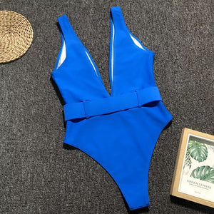 V-neck One Piece Swimsuit