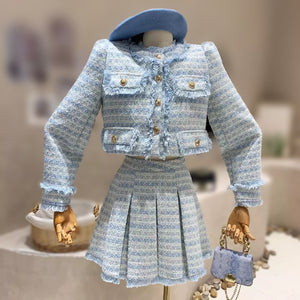 Tweed  Short Jacket & Skirt Set