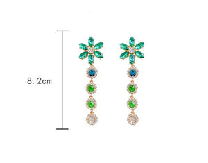 Green Flower Earrings