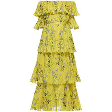 Load image into Gallery viewer, Flower Ruffle Multi Layer Dress
