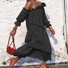 Charger l&#39;image dans la galerie, Off Shoulder Pleated Irregular SunDress