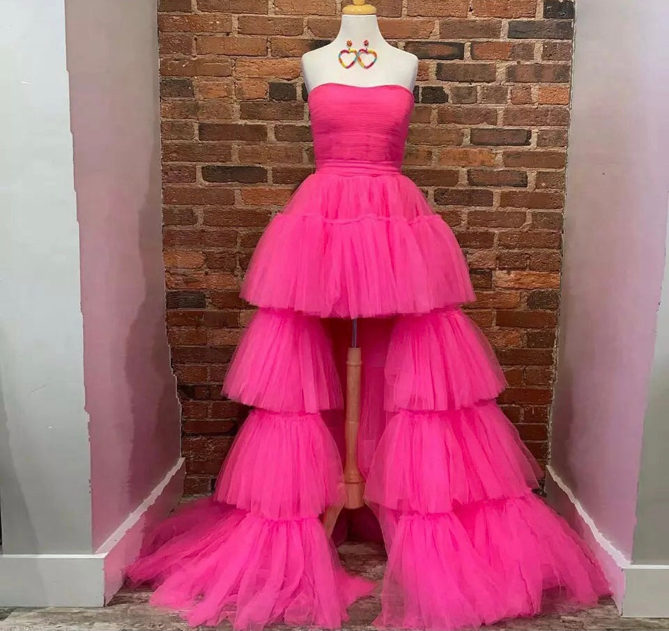 Princess Tiered Tulle Prom  Dress