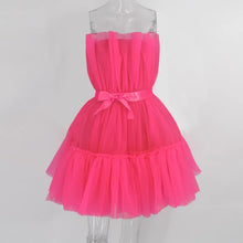 Carregar imagem no visualizador da galeria, Strapless Tulle Layers Mini Mesh Dress