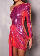 Load image into Gallery viewer, Rose Sequins Luxury Mini Dress