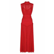 Load image into Gallery viewer, Ruched Elastic Waist Mesh Dress