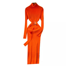 Load image into Gallery viewer, Knitted Bodycon Dress with Belt