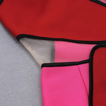 Load image into Gallery viewer, Rose Red MeshInsert Bandage Dress