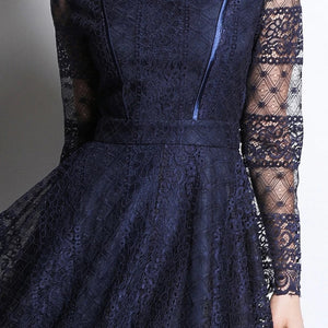 Retro-style Blue Lace Dress