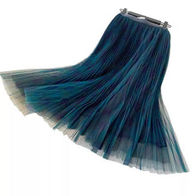 Load image into Gallery viewer, Long Pleated A Line Tulle Skirt