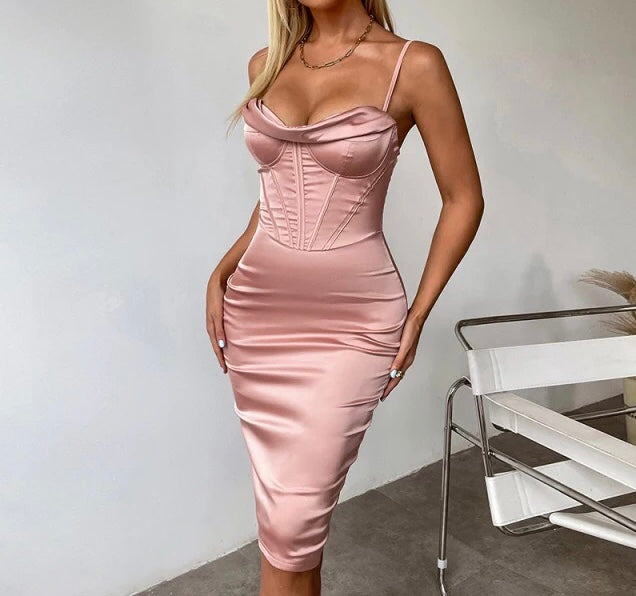 Corset Spaghetti Strap Slim Dress