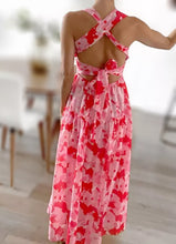 Load image into Gallery viewer, Red Floral Holiday Dress