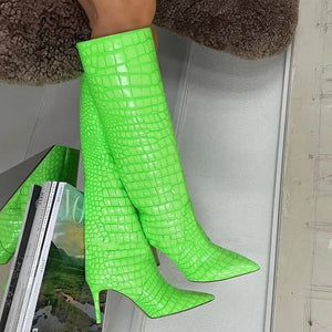 Pointed Slipon Tube Boots