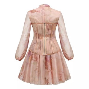 Mesh Lace Corset Two Pieces Dress