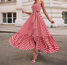 Carica l&#39;immagine nel visualizzatore di Gallery, Red and White Stripes Dress