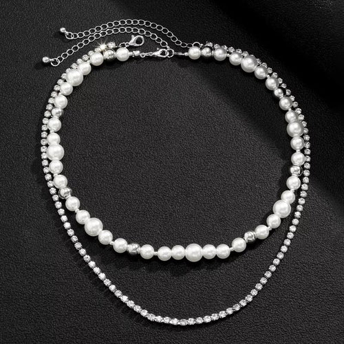 Punk Double Pearl Necklace