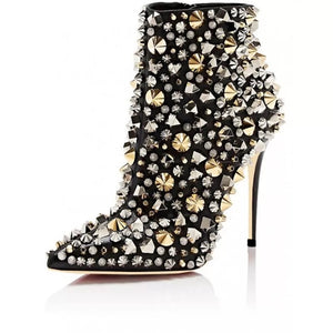 Rivets Studded Ankle Boots