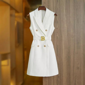 Belted Sleeveless Mini Dress