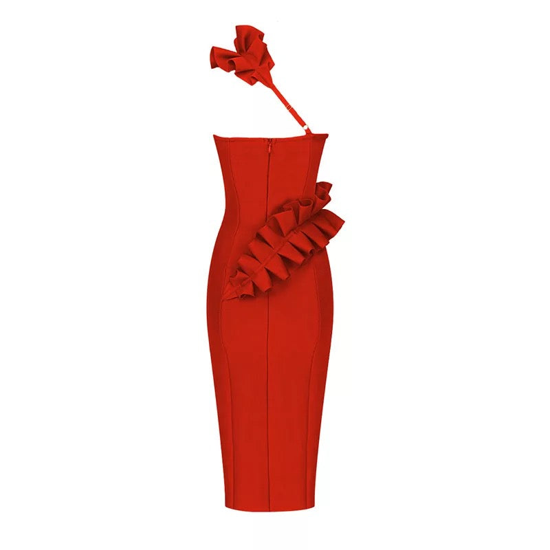 Ruffles Bodycon Bandages Dress