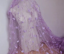 Load image into Gallery viewer, Lace Flower Lilac Tie-Up Gown