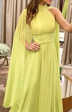 Load image into Gallery viewer, Cape Yellow Evening Gown