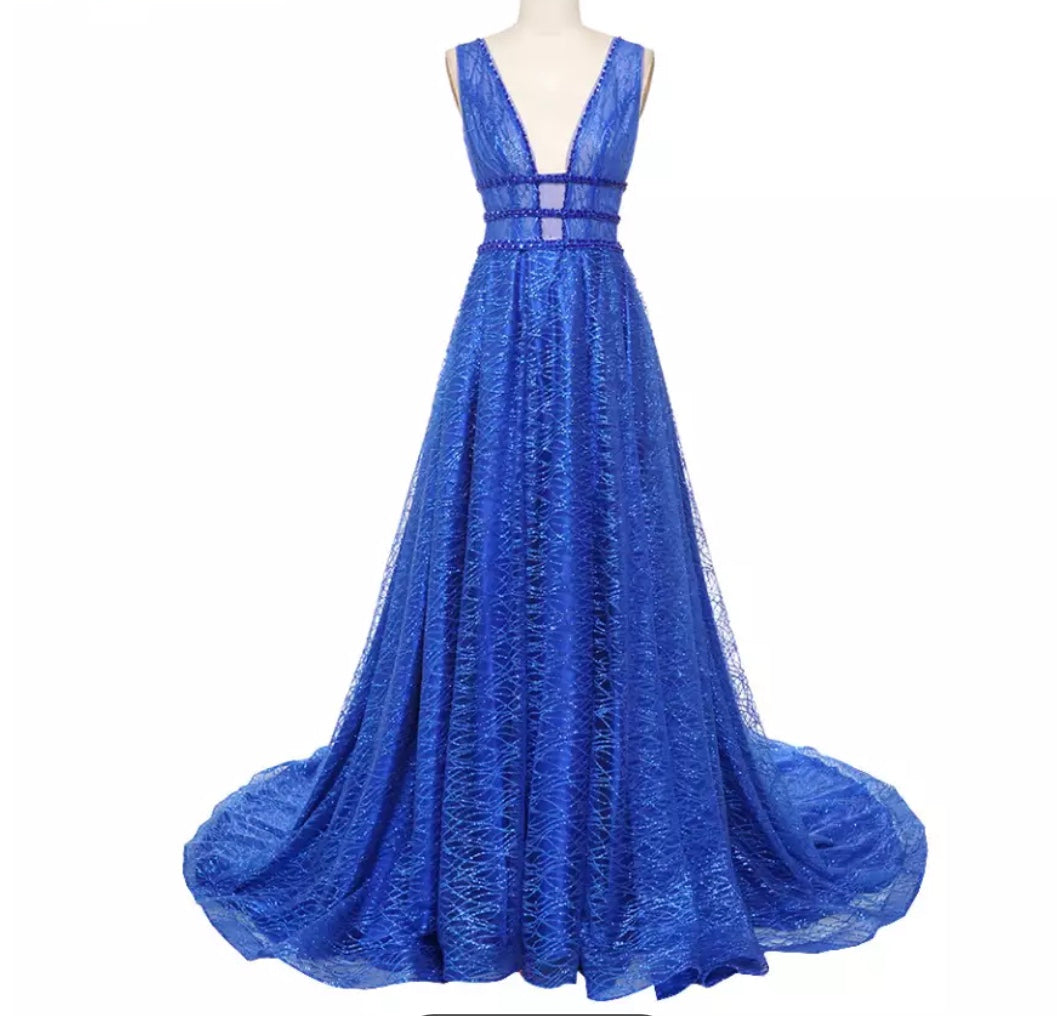 Sparkle Elegant Evening Trail Dress