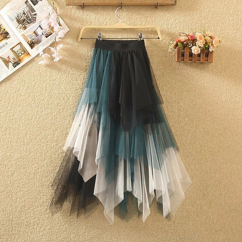 Contrast Colour Tulle Skirt