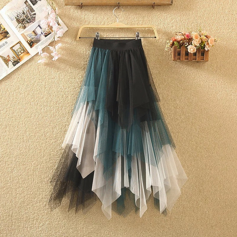 Contrast Colour Tulle Skirt