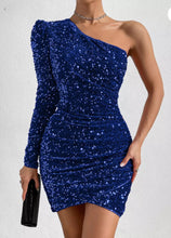 Charger l&#39;image dans la galerie, Sequin One Shoulder Mini Dress