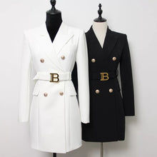 Carica l&#39;immagine nel visualizzatore di Gallery, Belted Office Blazer Dress