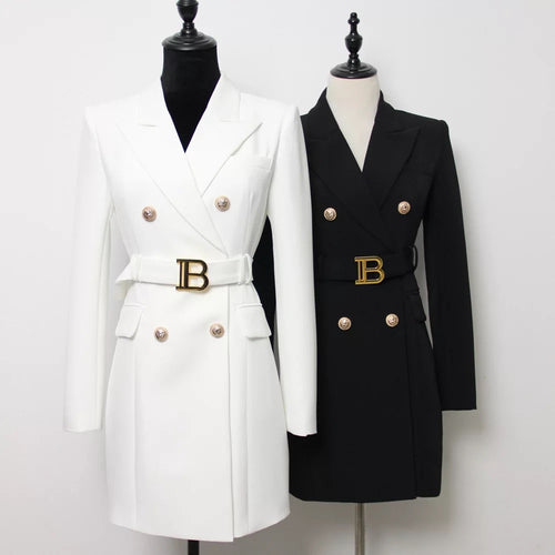 Belted Office Blazer Dress