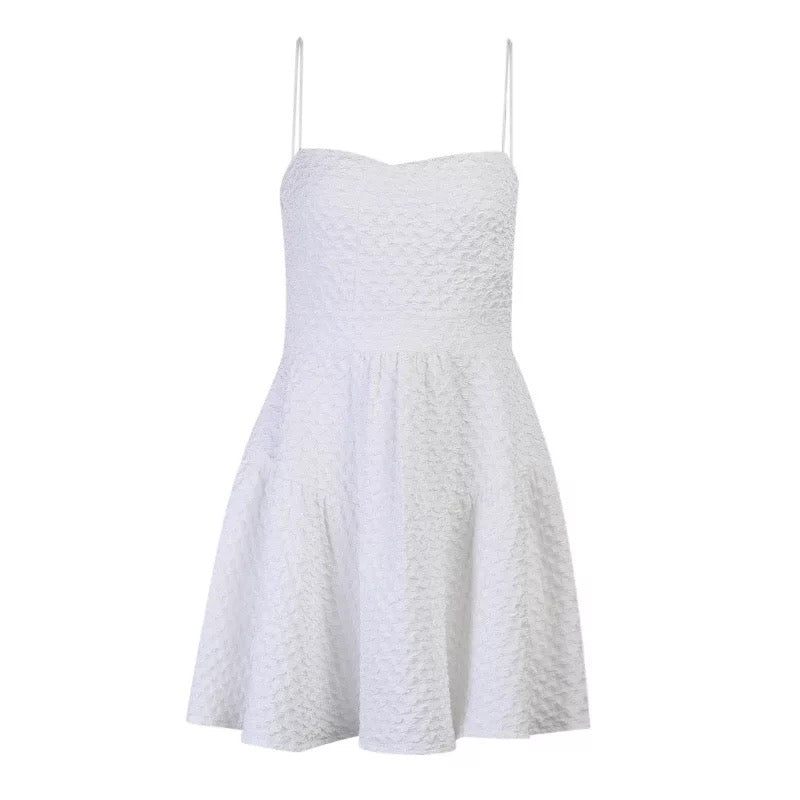 White Jacquard MiniDress