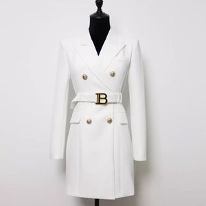 Belted Office Blazer Dress