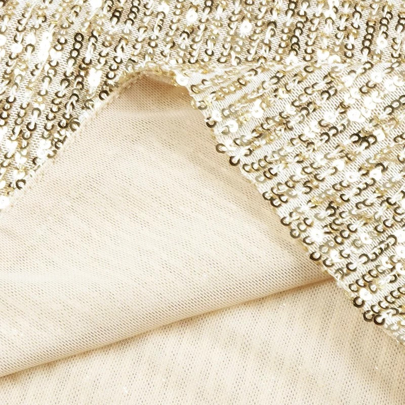 One Shoulder Mesh Sequins Dress