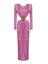 Load image into Gallery viewer, Sequins Flower Diamond BuckleDress