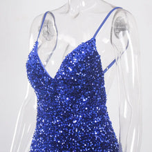 Cargar imagen en el visor de la galería, Sequin Stretch Backless Slit Dress