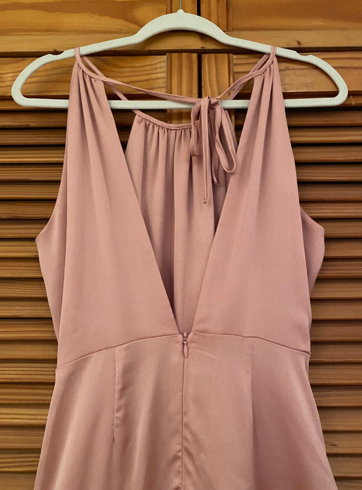 Pink Satin Ruffles long dress