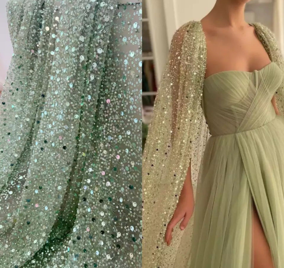 Sparkle Cape  Evening Gown