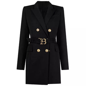 Belted Office Blazer Dress